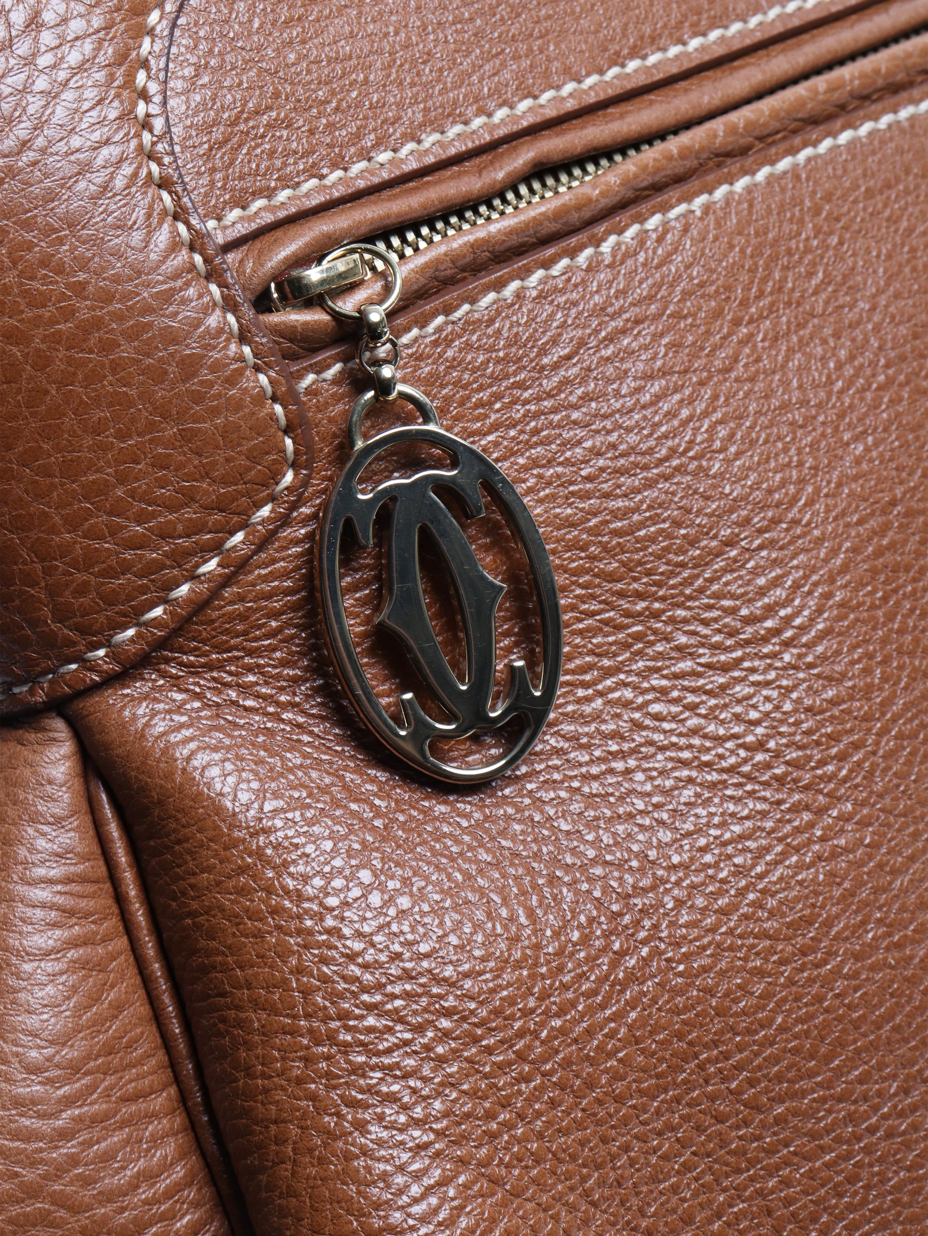 Brown vintage leather tote bag Tote Bags Cartier 