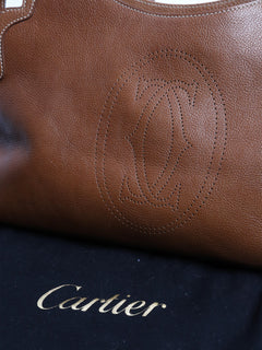 Brown vintage leather tote bag Tote Bags Cartier 