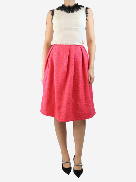 Pink wool-blend midi skirt - size UK 8 alternate image