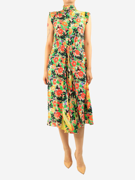 Prada Orange floral midi dress - size UK 10 product image
