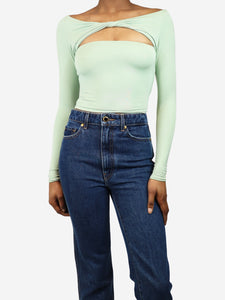 SER.O.YA Mint green modal top with knot detail - size XS