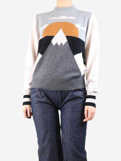 Grey june intarsia alpine sweater - size S Knitwear G. 