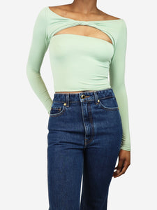 SER.O.YA Mint green modal top with knot detail - size XS