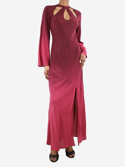 Burgundy open-back cutout silk maxi dress - size XS Dresses Rixo 