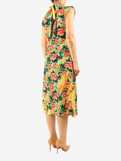 Prada Orange floral midi dress - size UK 10 Dresses Prada 