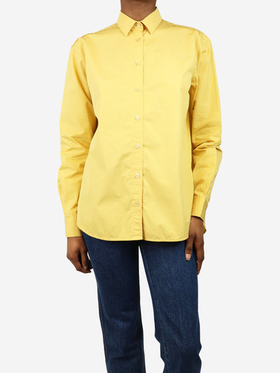 Yellow signature cotton shirt - size UK 4 Tops Toteme 