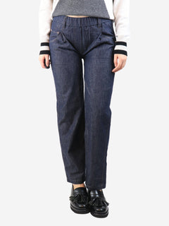 Indigo elasticated denim trousers - size UK 8 Trousers Brunello Cucinelli 