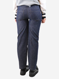 Indigo elasticated denim trousers - size UK 8 Trousers Brunello Cucinelli 