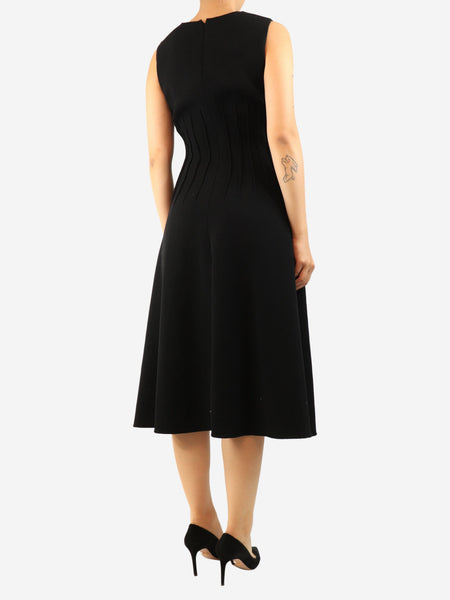Black sleeveless cut-out midi dress - size UK 10 alternate image