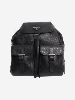 Black ostrich leather backpack Backpacks Prada 