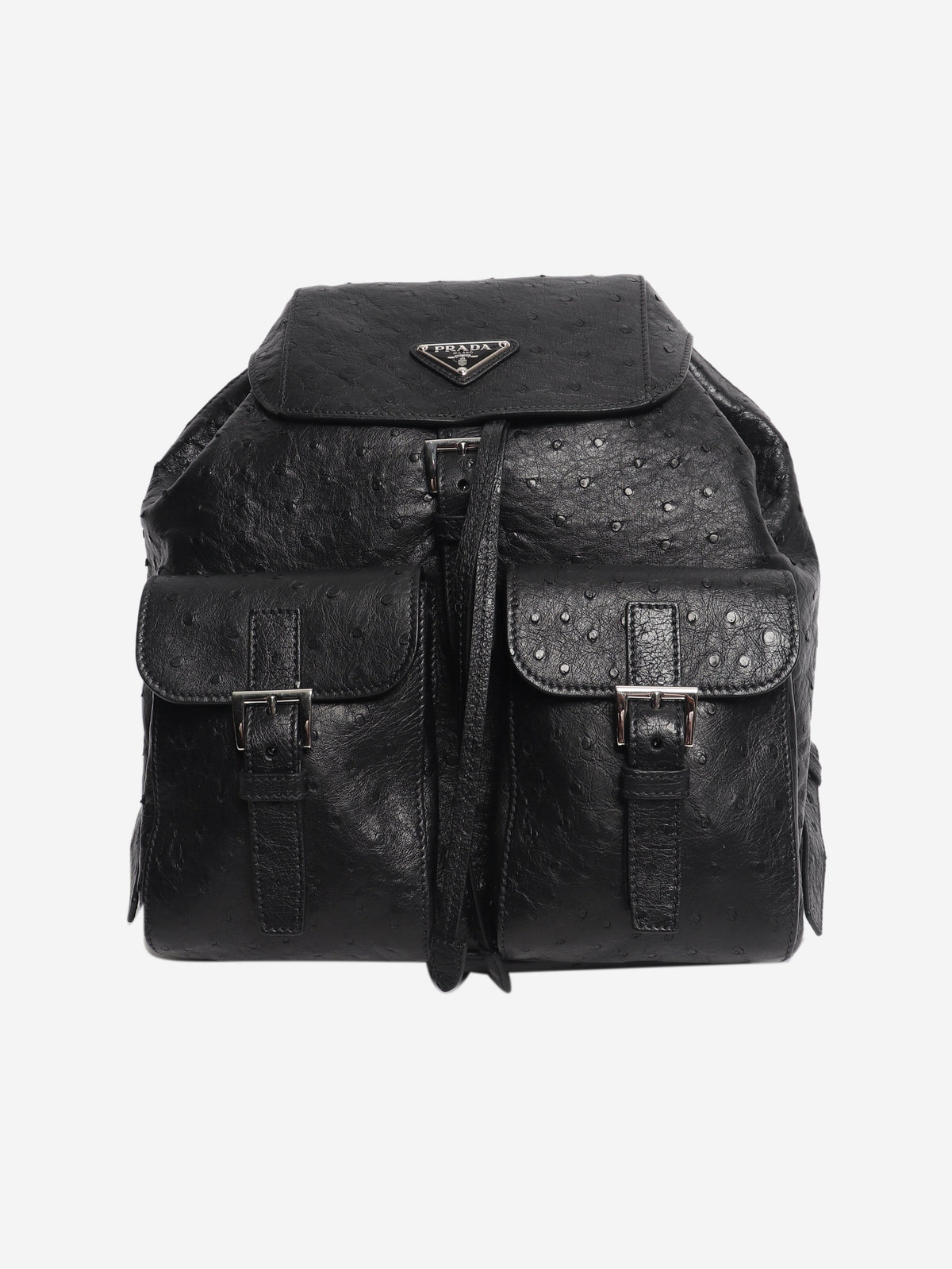 Black ostrich leather backpack Backpacks Prada 