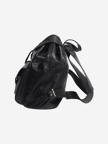 Black ostrich leather backpack alternate image