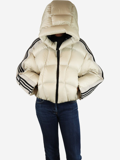 Ivory hooded puffer jacket - size UK 6 Coats & Jackets Moncler x Adidas Originals 