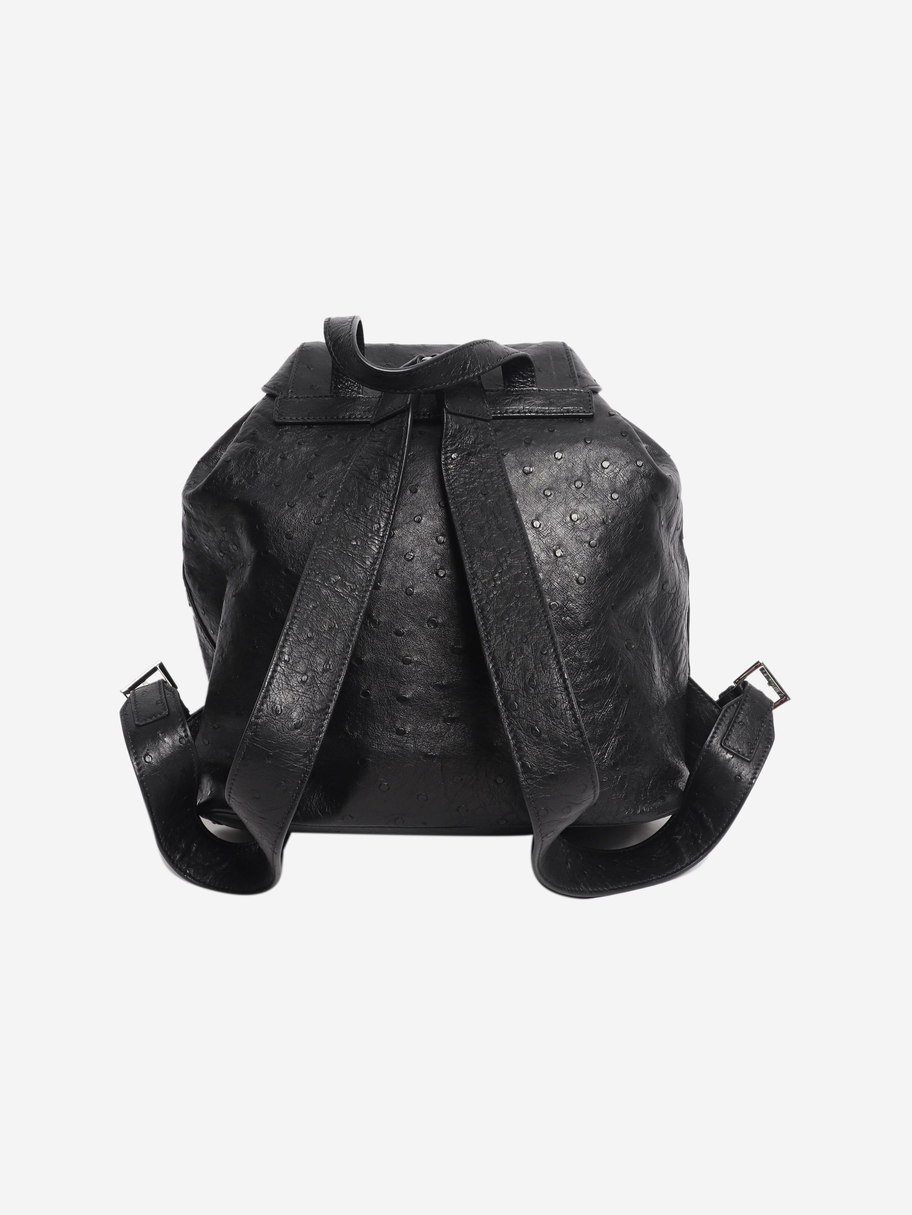 Black ostrich leather backpack Backpacks Prada 