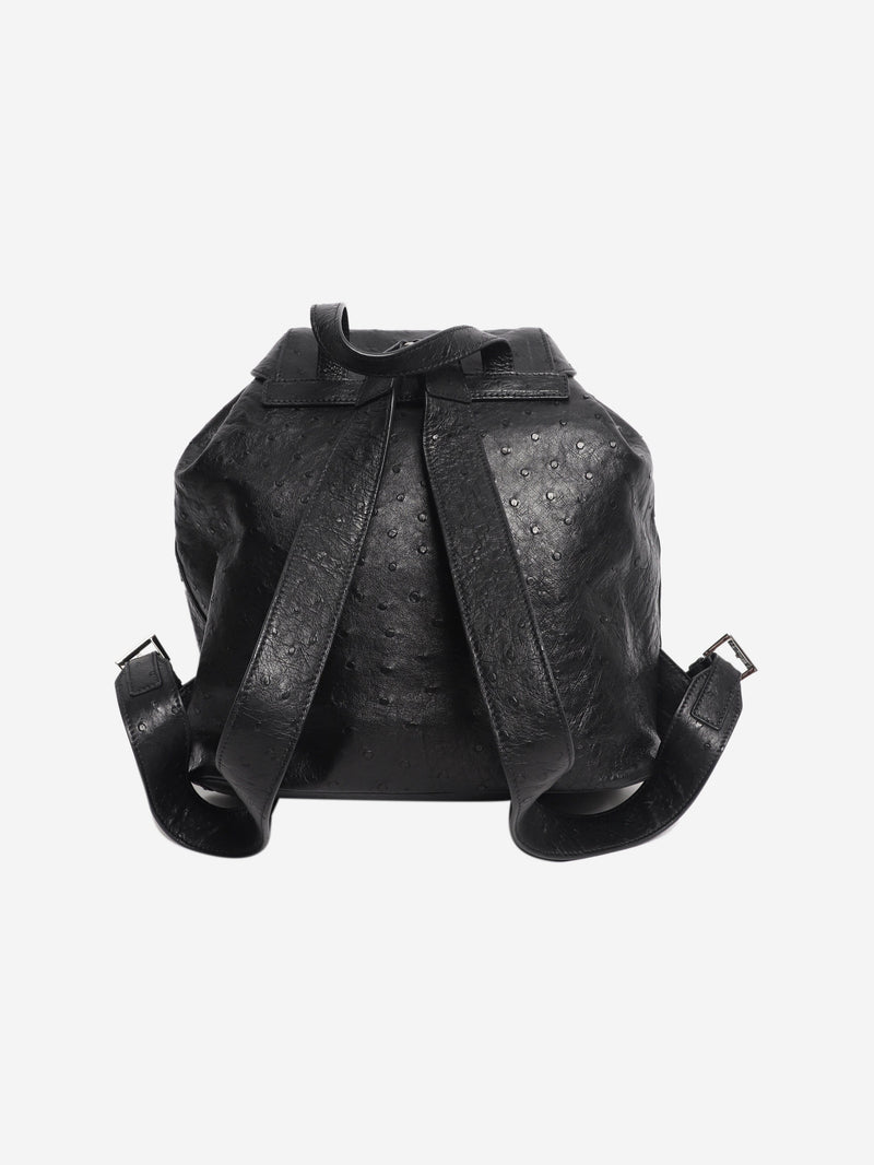 Black ostrich leather backpack Backpacks Prada 