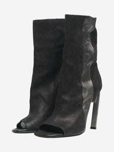 Vic Matie Black peep-toe heeled boots - size EU 37