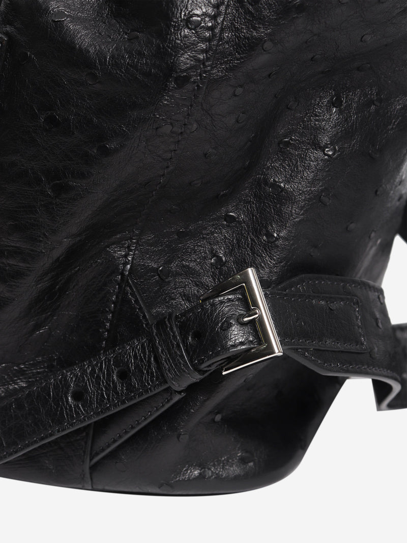 Black ostrich leather backpack Backpacks Prada 