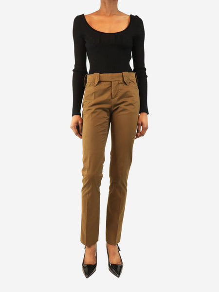 Khaki tapered trousers - size UK 6 alternate image