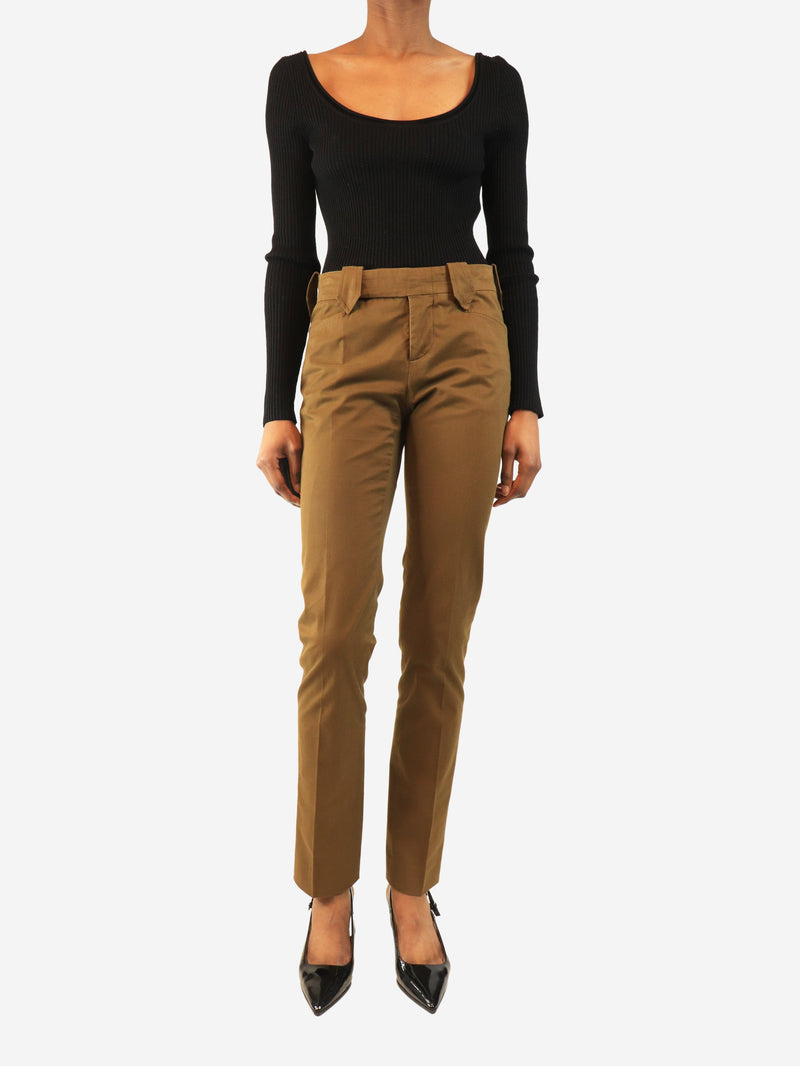 Khaki tapered trousers - size UK 6 Trousers Gucci 