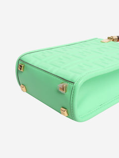 Green FF embossed mini tote Shoulder bags Fendi 