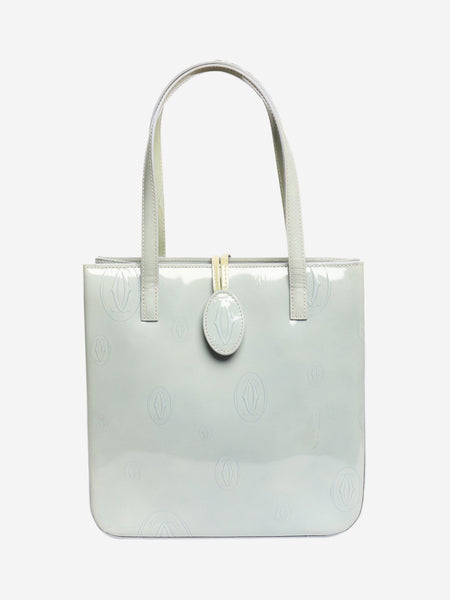 Light blue patent mini tote bag product image