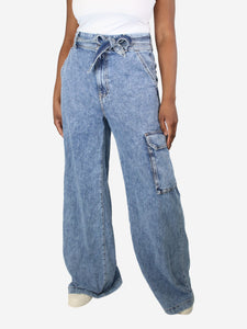 Veronica Beard Blue belted cargo jeans - size UK 14