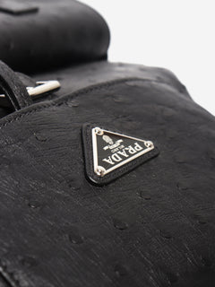 Black ostrich leather backpack Backpacks Prada 