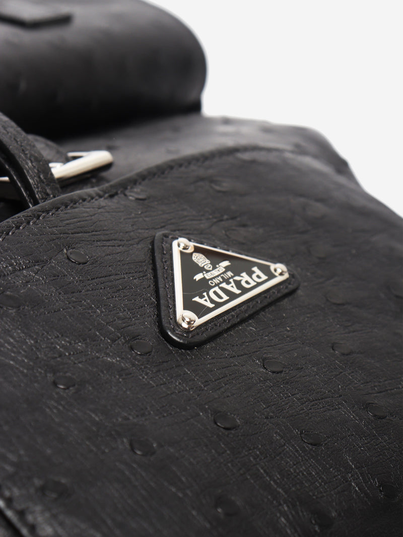 Black ostrich leather backpack Backpacks Prada 