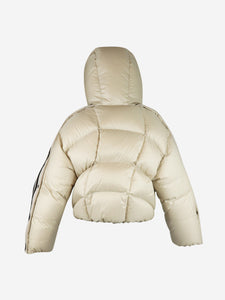 Moncler x Adidas Originals Ivory hooded puffer jacket - size UK 6