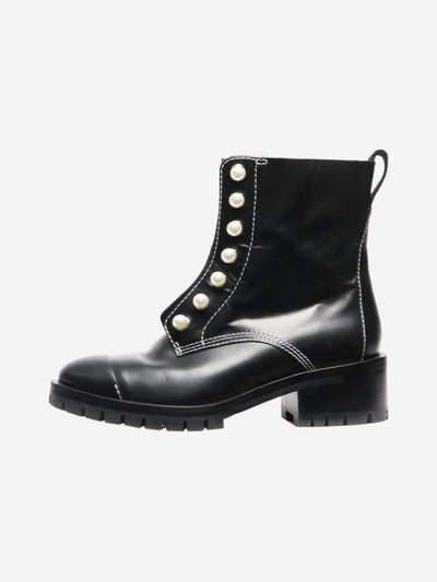 Black pearl zip front ankle boots - size EU 39 (UK 6) Boots Phillip Lim 