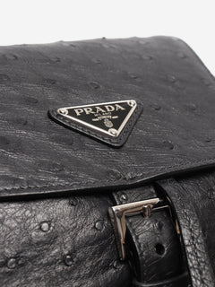 Black ostrich leather backpack Backpacks Prada 