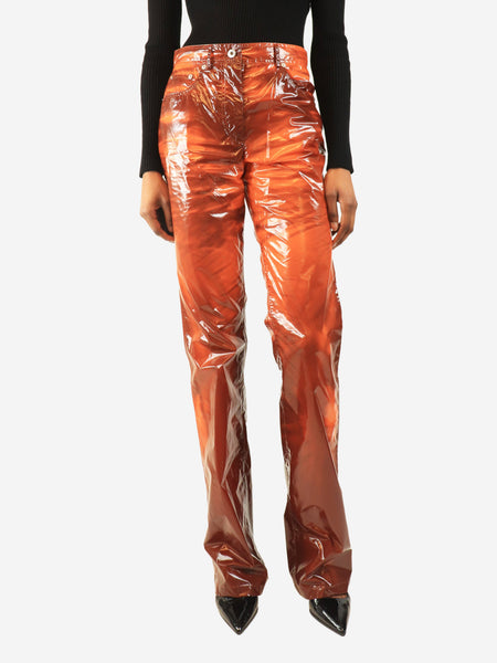 Brown vinyl coated trousers - size UK 6 product image