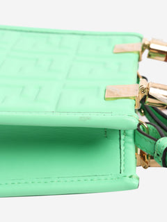 Green FF embossed mini tote Shoulder bags Fendi 
