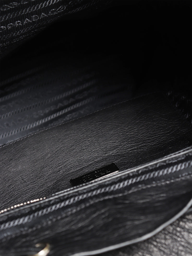 Black ostrich leather backpack Backpacks Prada 