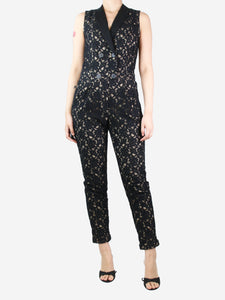 Sea New York Black sleeveless lace jumpsuit - size UK 8