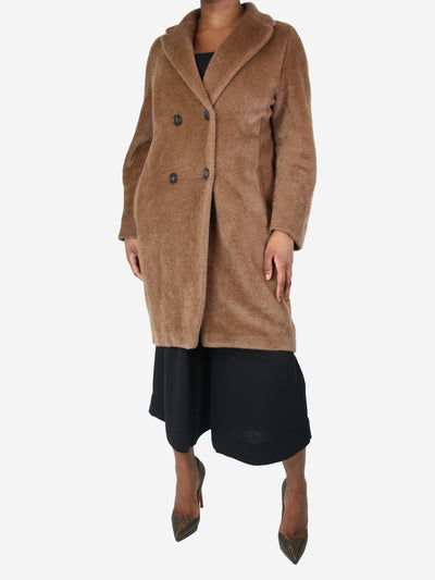 Brown double-breasted alpaca coat - size UK 12 Coats & Jackets S Max Mara 