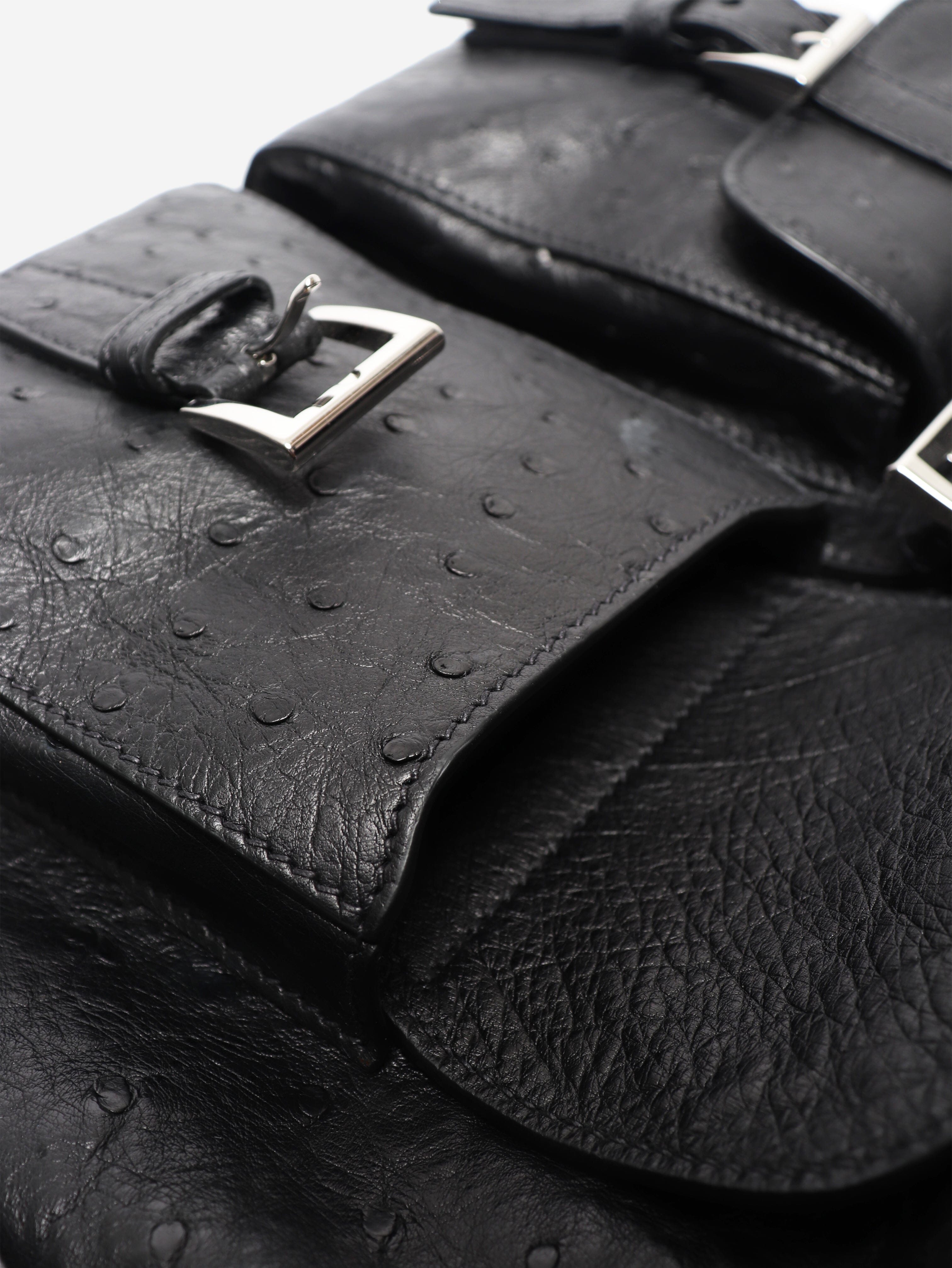 Black ostrich leather backpack Backpacks Prada 