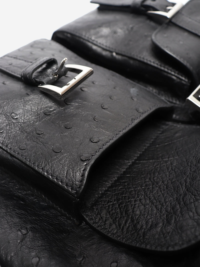 Black ostrich leather backpack Backpacks Prada 
