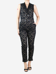 Sea New York Black sleeveless lace jumpsuit - size UK 8