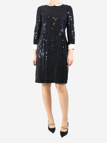 Black sequin-embellished midi dress - size UK 12 product image