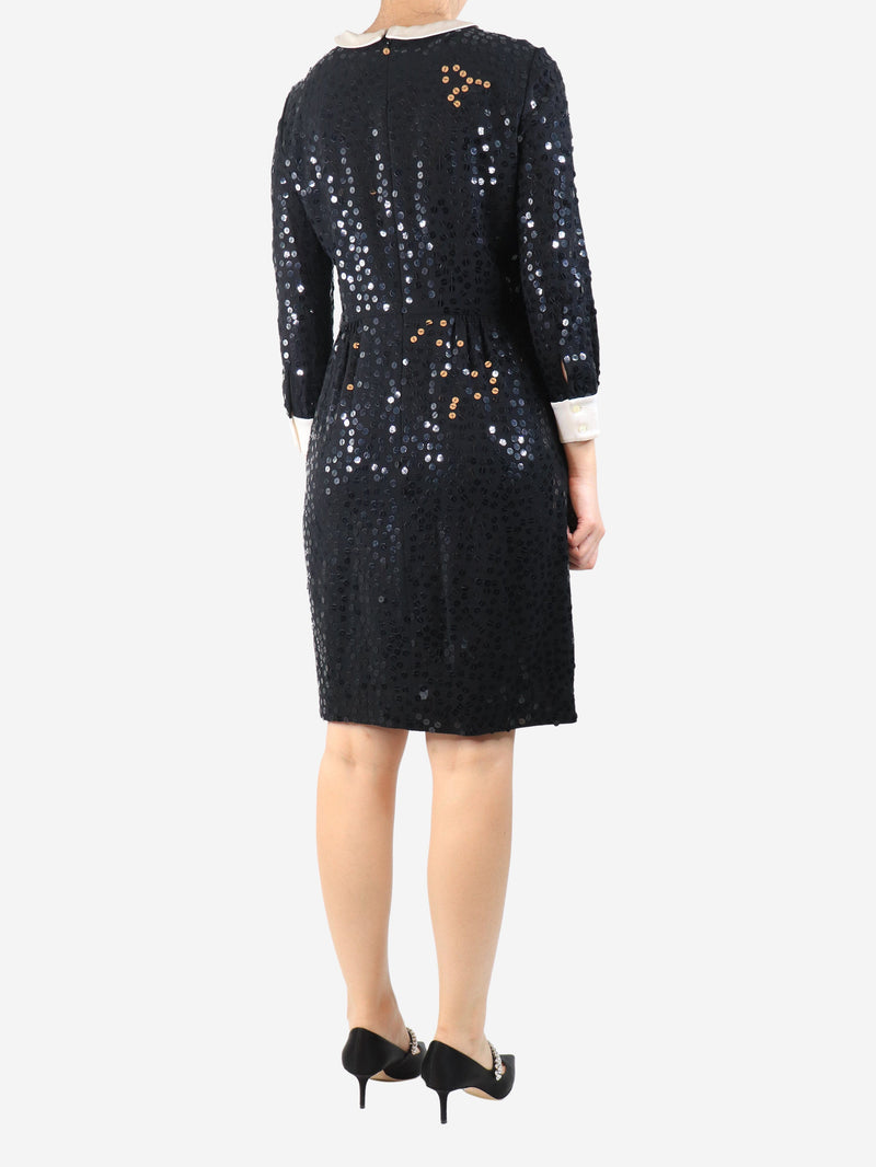 Black sequin-embellished midi dress - size UK 12 Dresses Saint Laurent 