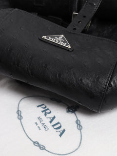 Black ostrich leather backpack Backpacks Prada 