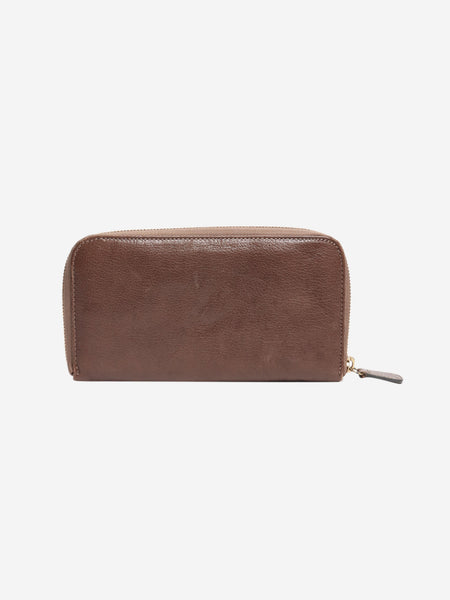 Brown leather zip wallet product image