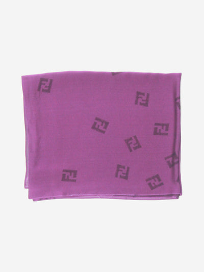 Purple silk logo scarf Scarves Fendi 