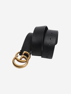 Black and gold Marmont logo belt Belts Gucci 