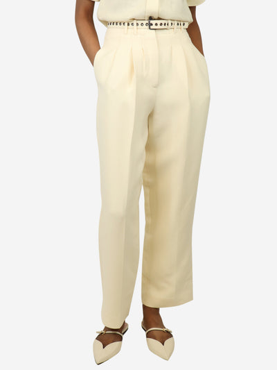 Cream pleated trousers - size UK 6 Trousers Christian Dior 