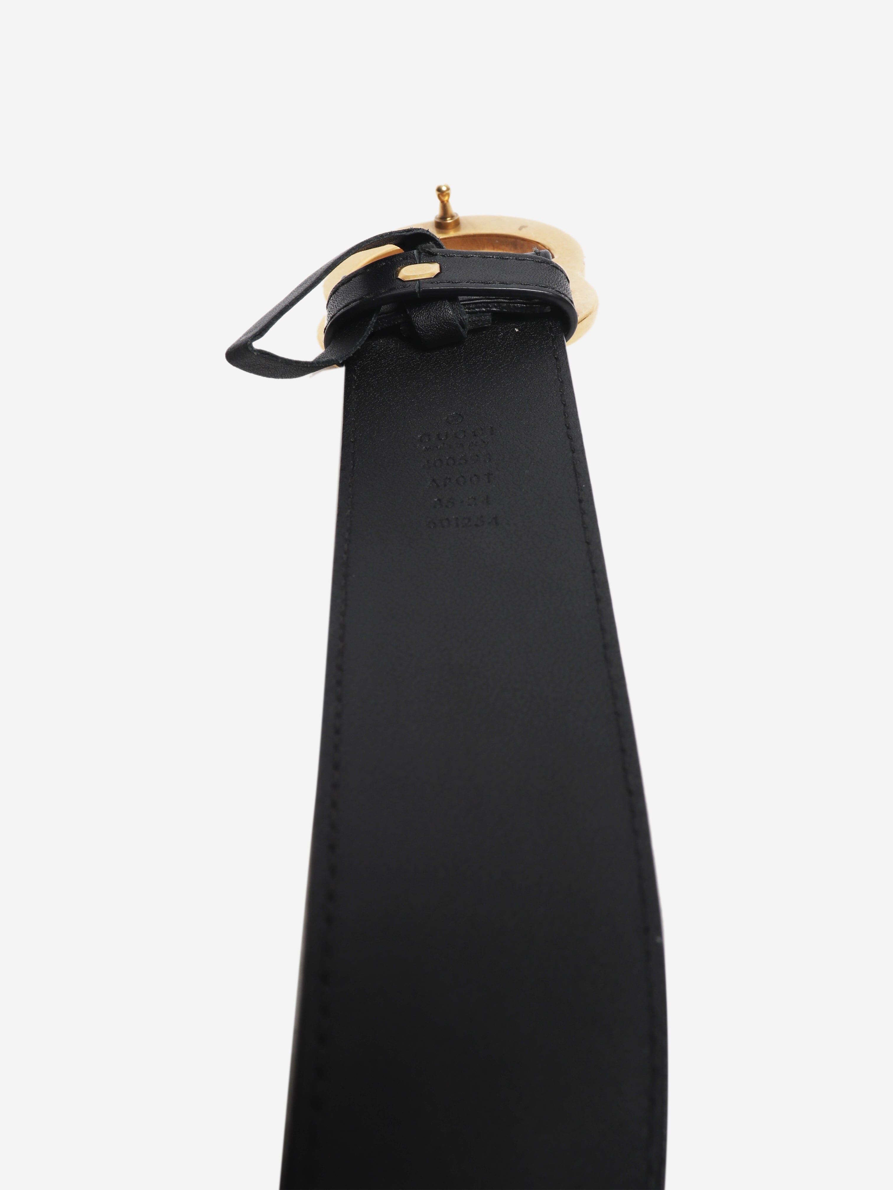 Black and gold Marmont logo belt Belts Gucci 