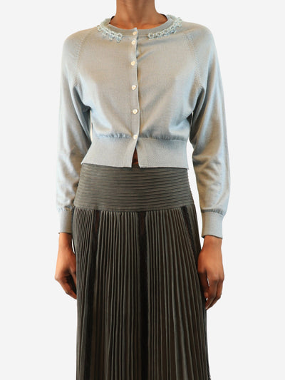 Light blue embellished-collar cardigan - size XS Knitwear Simone Rocha 