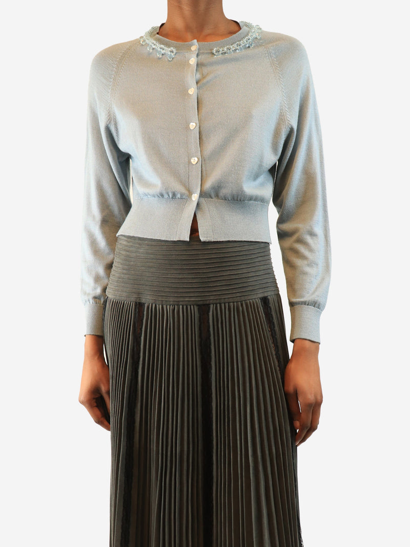 Light blue embellished-collar cardigan - size XS Knitwear Simone Rocha 