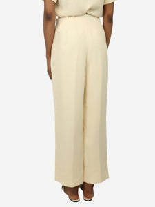 Christian Dior Cream pleated trousers - size UK 6